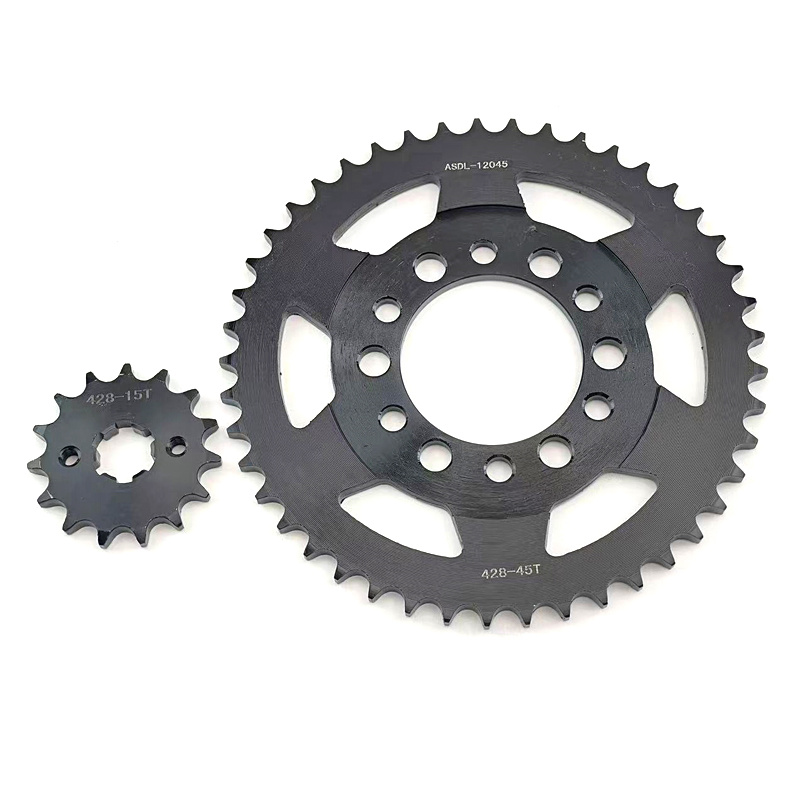 428 Chain - ヤマハモーターサイクル用フロントリアスプロケット,オフロードモーターサイクル用428,tw200,tw225,tw 200, 225, 45t/15t