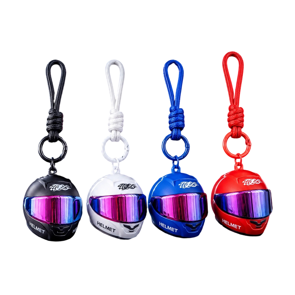 Bicycle Chain - クールなカラフルなヘルメットキーホルダー、フリップアップバイザー付き、バイクバッグ、バックパック、自転車の鍵用、ABS素材装飾品