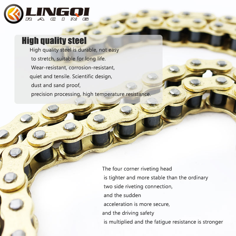 Lingqi-Oリング付きオートバイの厚いチェーン、ゴールド - 428 Chain のレビューと価格