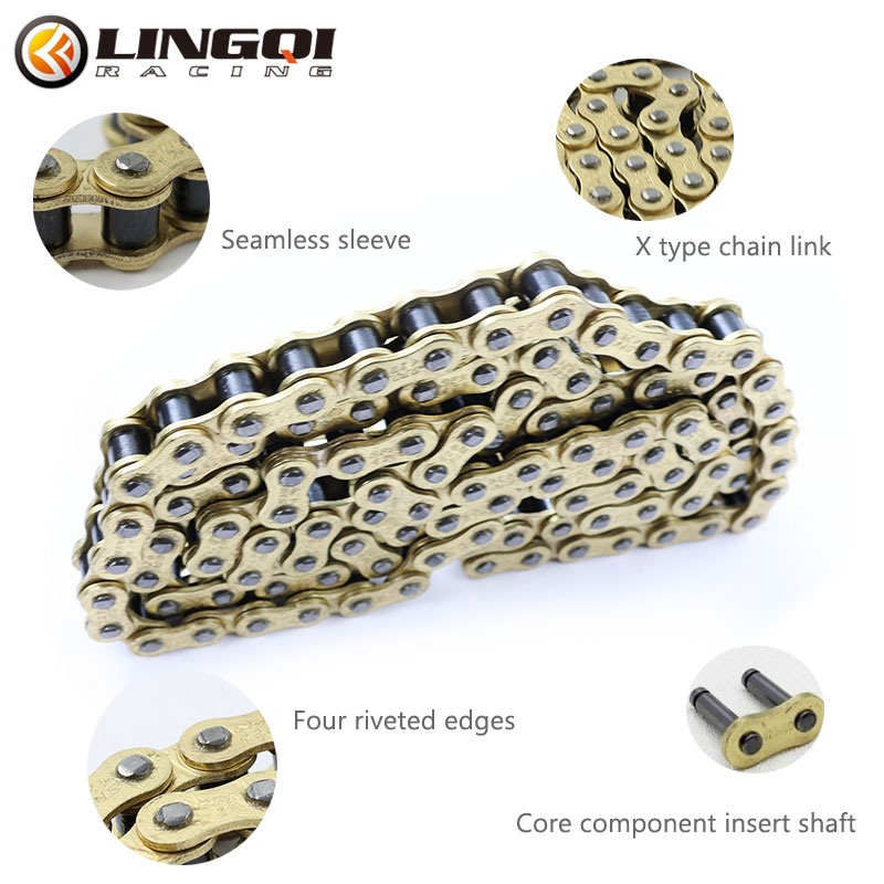 Lingqi-Oリング付きオートバイの厚いチェーン、ゴールド - 428 Chain のレビューと価格